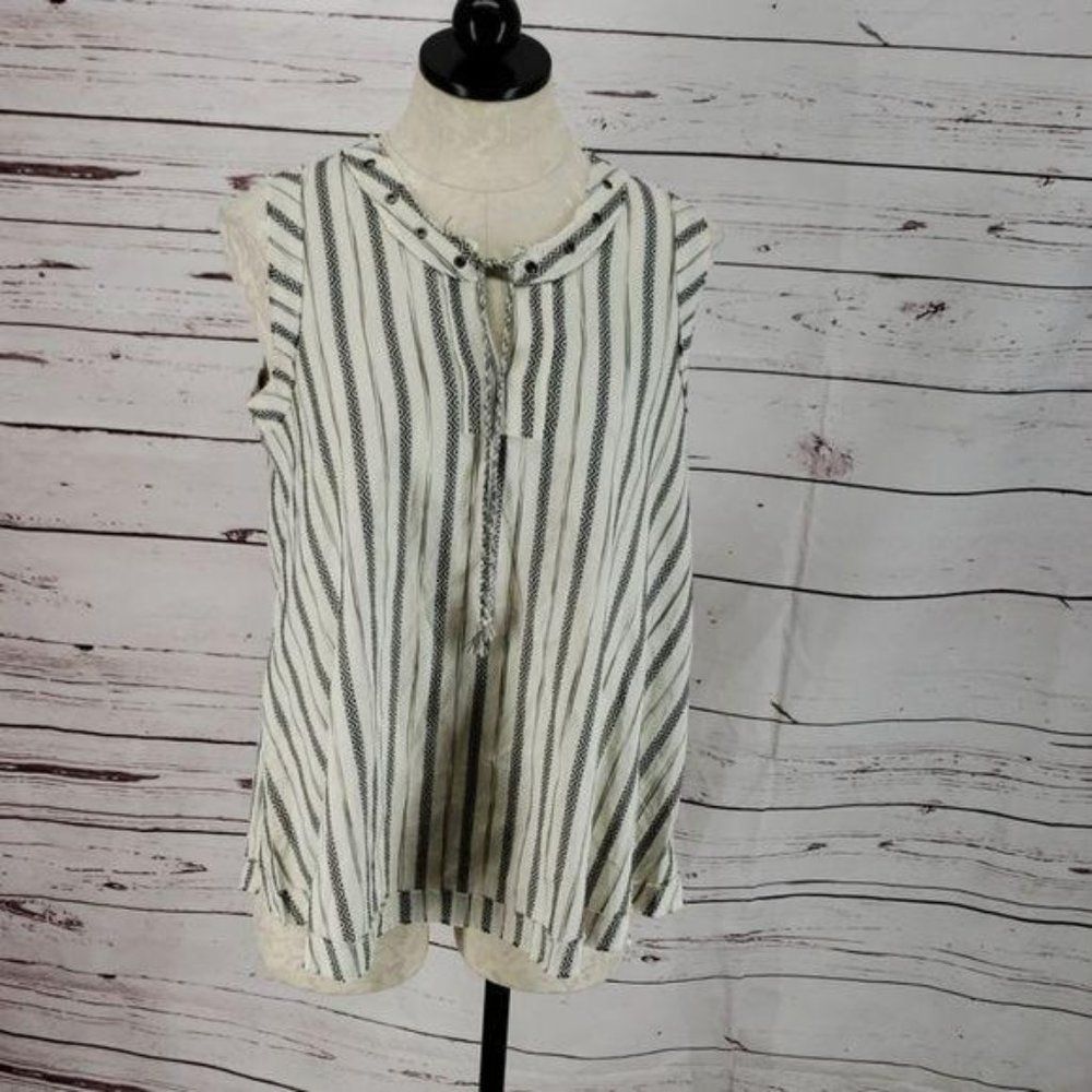Knox Rose‎ Sleeveless Stripe small Blouse